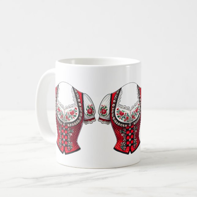 Taza De Café Rotes Dirndl Volksfest Kirchweih Oberteil (Anverso izquierdo)