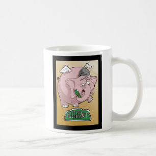 Taza De Café rotgut de la marca del elefante rosado