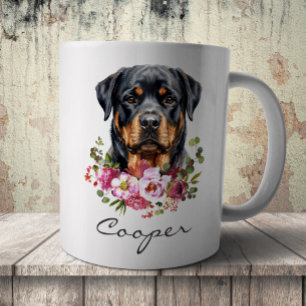 Taza De Café Rottweiler acuarela