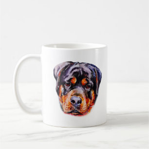 Taza De Café Rottweiler acuarela
