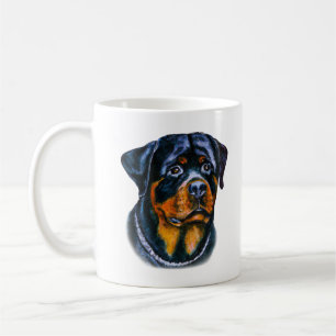 Taza De Café Rottweiler acuarela