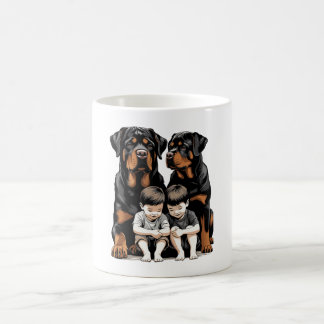 Taza De Café Rottweiler as loyal guardians of kids