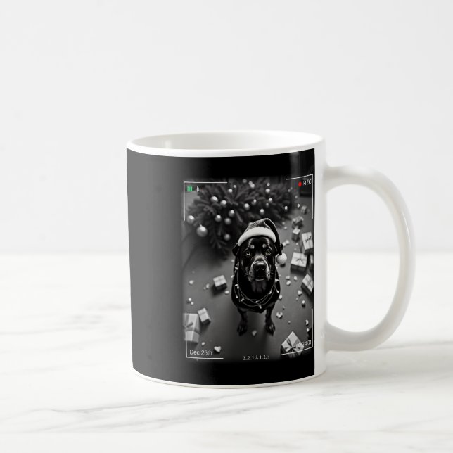 Taza De Café Rottweiler de Navidad Captado en Cámara  (Derecha)