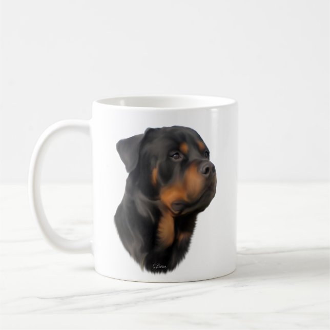 Taza De Café Rottweiler Dog (Izquierda)