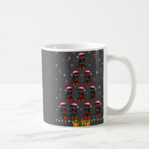 Taza De Café Rottweiler Dog Santa Hat Xmas Light Men Chris
