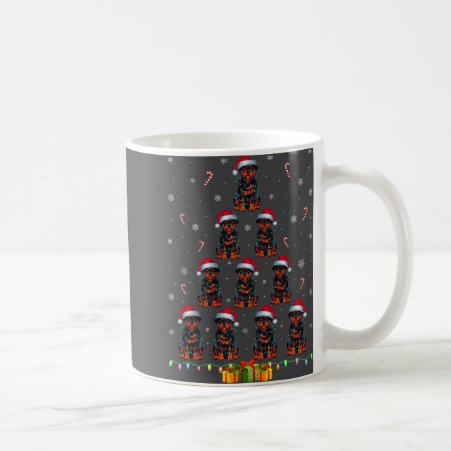 Taza De Café Rottweiler Dog Santa Hat Xmas Light Men Chris (Derecha)