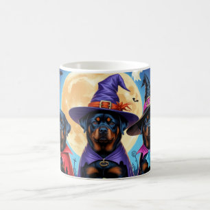 Taza De Café Rottweiler Dogs Pumpkin Halloween Funny