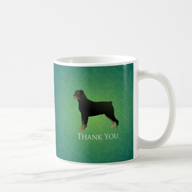 Taza De Café Rottweiler Gracias Diseño (Derecha)