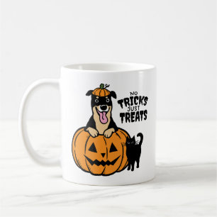Taza De Café Rottweiler Halloween No hay trucos