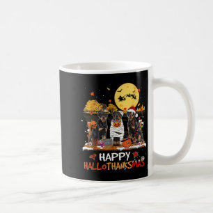 Taza De Café Rottweiler Happy Hallothanksmas Halloween Thanksgi