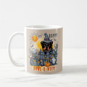Taza De Café Rottweiler Happy Howl-o-ween Ghost Houses Funny