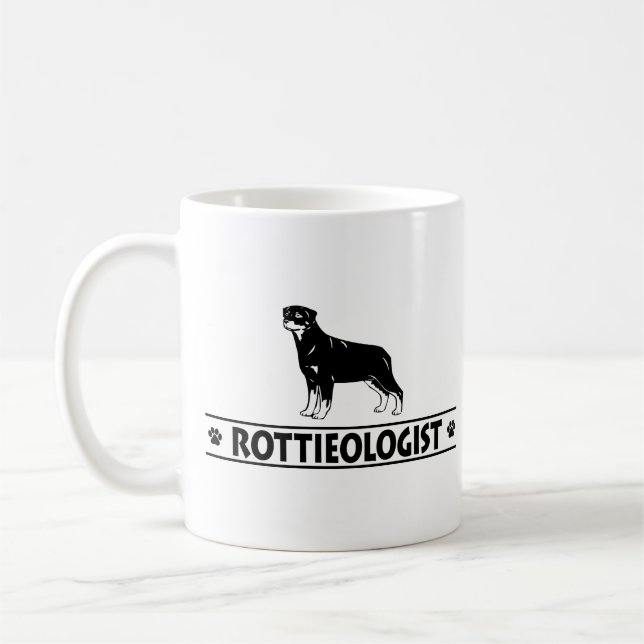 Taza De Café Rottweiler humorístico (Izquierda)