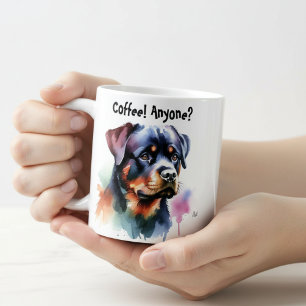 Taza De Café Rottweiler Lindo ''¡Café! ¿Alguien?''