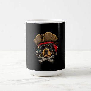 Taza De Café Rottweiler Pirate Dog Halloween Jolly Roger Gift .