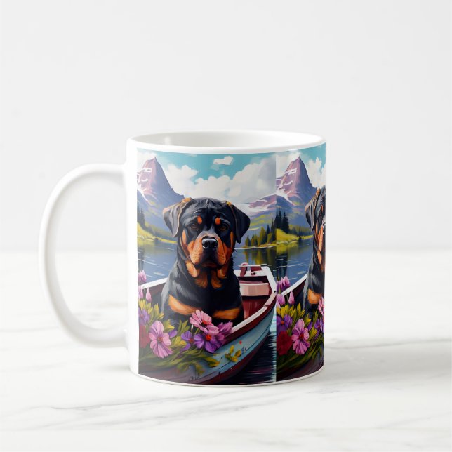 Taza De Café Rottweiler sobre un pádel: una aventura escénica (Izquierda)