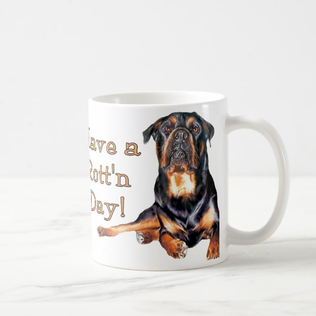 Taza De Café Rottweiler Tiene Un Día Rotor (Derecha)