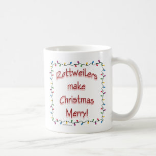 Taza De Café Rottweilers hacen que los Navidades se enfurecen