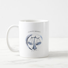Taza De Café Rótulo acuarela libra astrología zodiac | Monogram