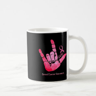 Taza De Café Rótulo Amor Cáncer de Mama Conciencia Cinta Rosa W