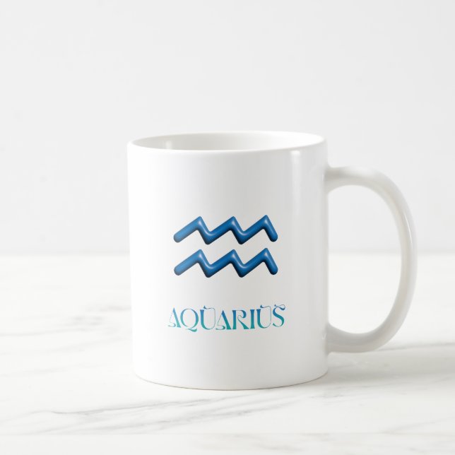 Taza De Café Rótulo Aquarius Zodiac (Derecha)