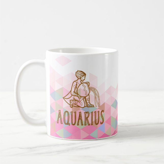 Taza De Café Rótulo Aquarius Zodiac (Izquierda)