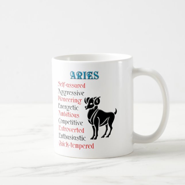 Taza De Café Rótulo Aries Horoscope Zodiac (Derecha)