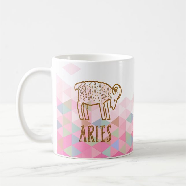 Taza De Café Rótulo Aries Zodiac (Izquierda)