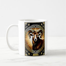 Taza De Café Rótulo Astrología de Aries