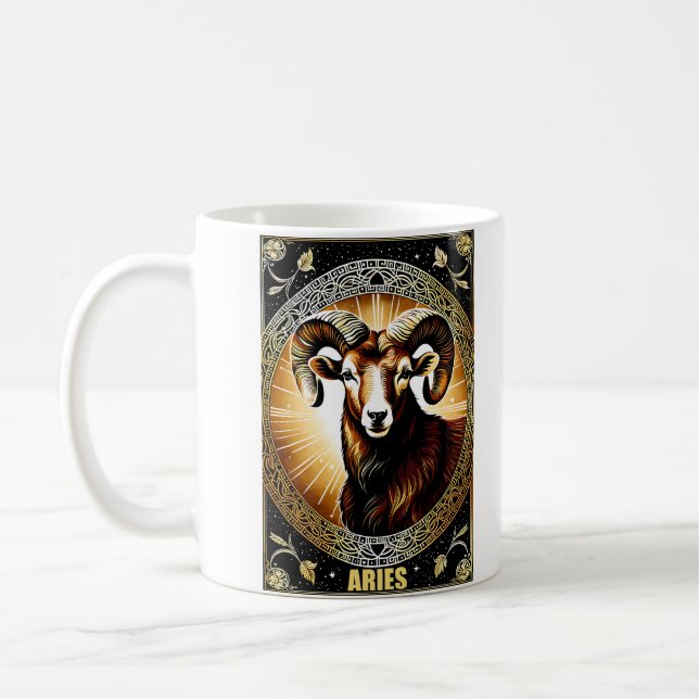 Taza De Café Rótulo Astrología de Aries (Izquierda)