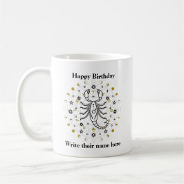 Taza De Café Rótulo Astrología Escorpio Cumpleaños Mug Oct 23-N