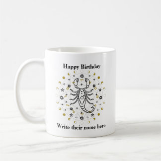 Taza De Café Rótulo Astrología Escorpio Cumpleaños Mug Oct 23-N
