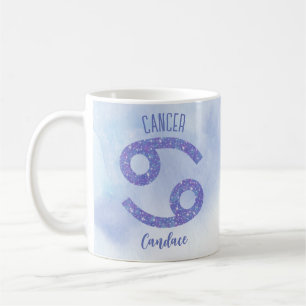 Taza De Café Rótulo Astrológico de Cáncer Curado Personalizado