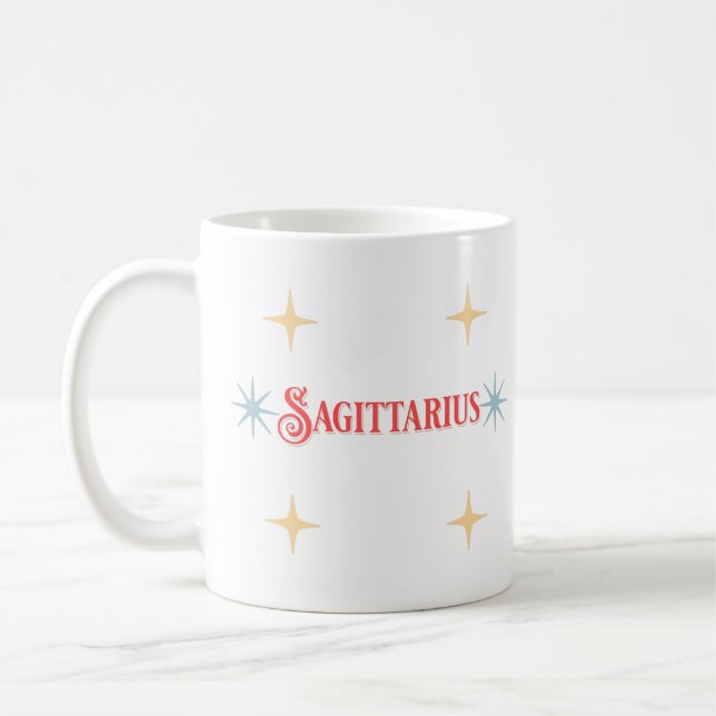 Taza De Café Rótulo Astrológico Sagittarius Coffee Mug (Izquierda)