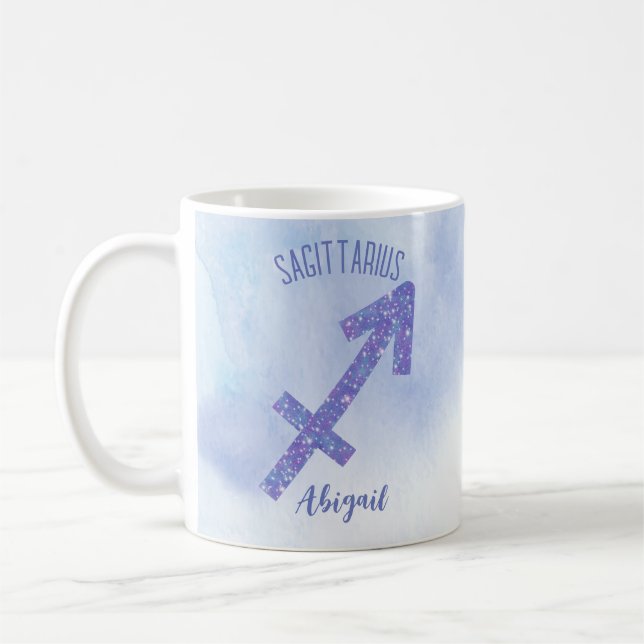 Taza De Café Rótulo Astrológico Sagittarius personalizado (Izquierda)