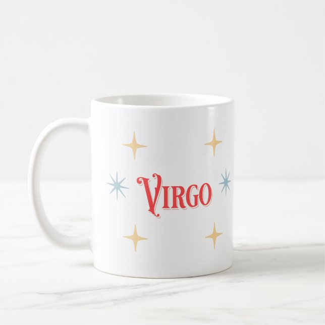Taza De Café Rótulo Astrológico Virgo Café Mug (Izquierda)