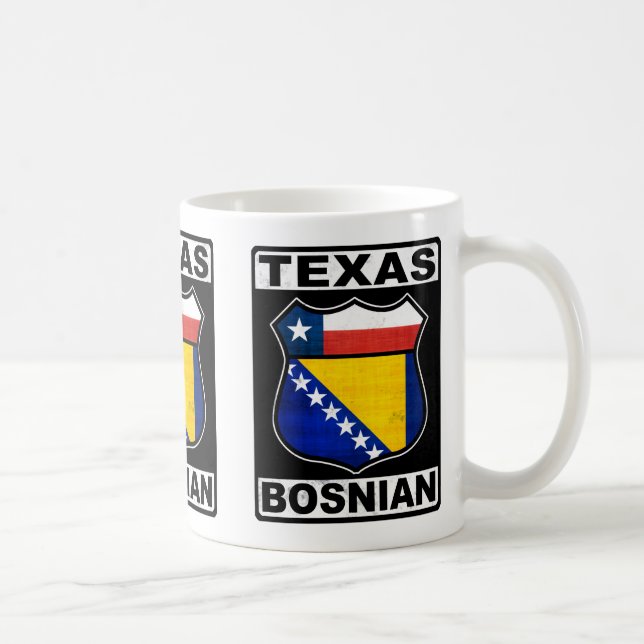 Taza De Café Rótulo bosnio-americano de Texas (Derecha)