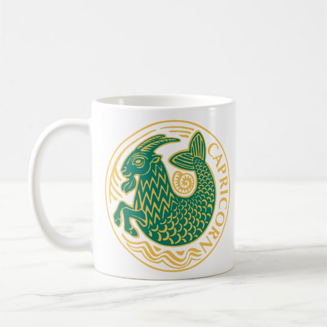 Taza De Café Rótulo Capricornio del Zodiaco (Izquierda)
