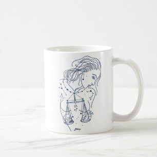 Taza De Café Rótulo chica Libra Zodiac