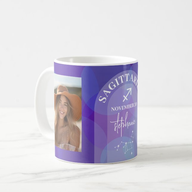Taza De Café Rótulo de Astrología Sagittarius Zodiac (Anverso izquierdo)