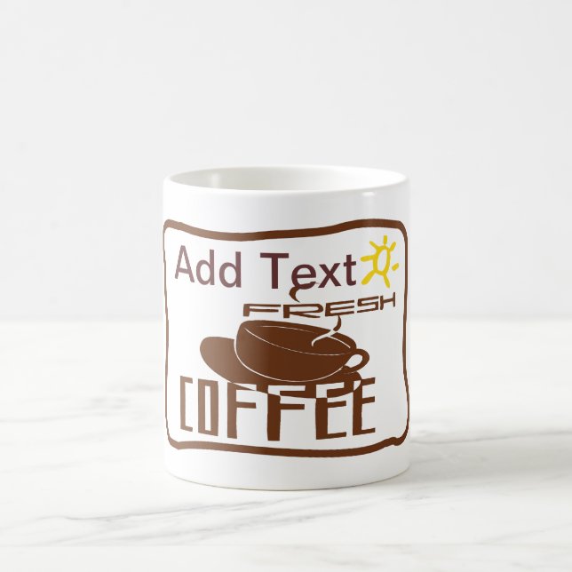 Taza De Café Rótulo de café, añadir nombre (Centro)
