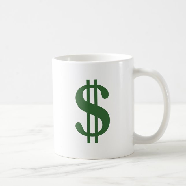 Taza De Café Rótulo de dólar (Derecha)
