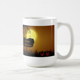 Taza De Café Rótulo de Halloween con calabazas - Mug