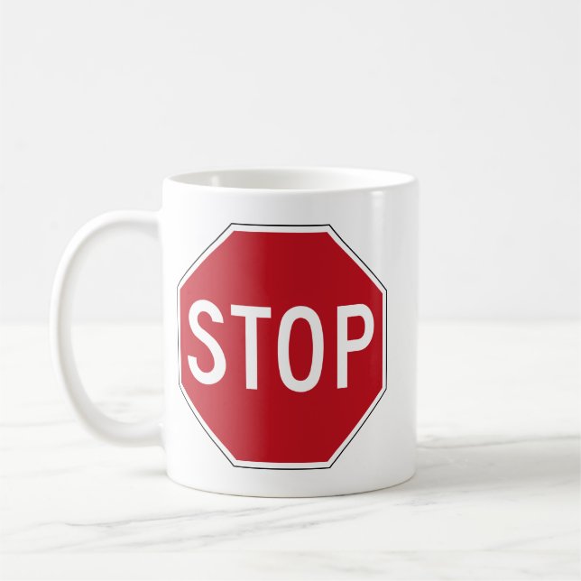 Taza De Café Rótulo de la parada de los E.E.U.U. (Izquierda)