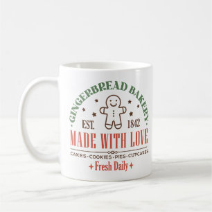 Taza De Café Rótulo de Navidades de panadería Gingerbread
