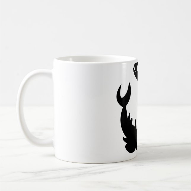 Taza De Café Rótulo de símbolo astrológico Pisces 7 (Izquierda)