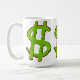 Taza De Café Rótulo del dólar verde
