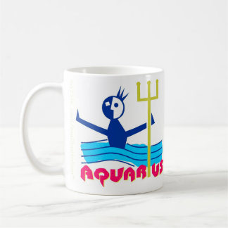 Taza De Café Rótulo del zodiaco del acuario