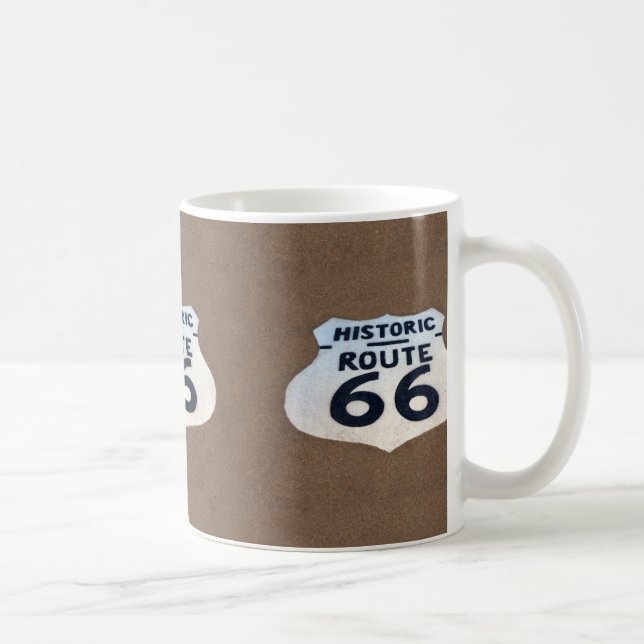Taza De Café Rótulo histórico de Pavement Route 66 (Derecha)