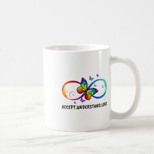 Taza De Café Rótulo infinito aceptar entender amor Neurodiversi