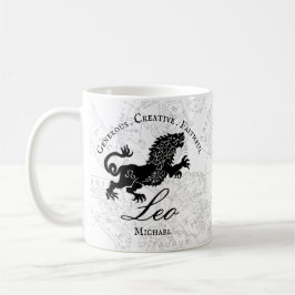 Taza De Café Rótulo Leo Zodiac Personalizado de Astrología Vint